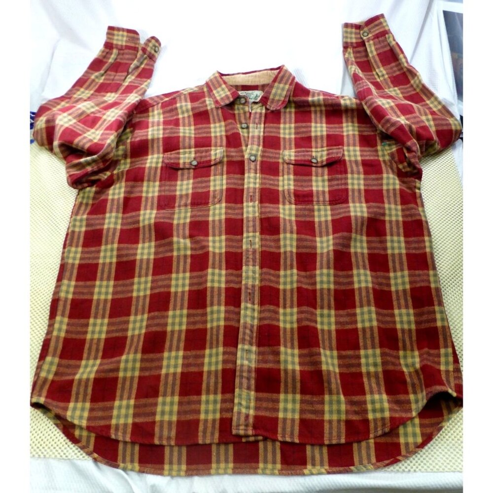 TP Saddle Blanket & Trading Co Mens XXL Red Plaid Flannel Shirt Long Sleeve Butt